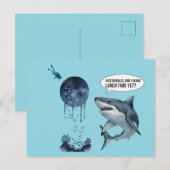 Carte Postale Funny shark diver lunch time nice bubbles bro (Devant / Derrière)