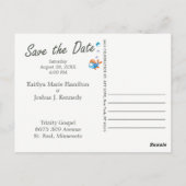 Carte Postale Funny Shark Fish Thème Mariage enregistrer la date (Dos)