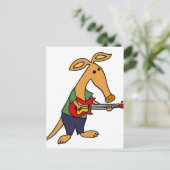 Carte Postale Funny Silly Aardvark Jouer Guitare Électrique (Debout devant)