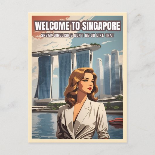 Carte Postale Funny Singapore Travel Singlish Humour (Devant)