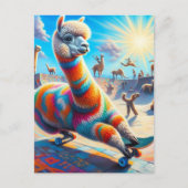 Carte Postale Funny Skateboard Alpaca (Devant)