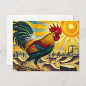 Carte Postale Funny Skateboard Rooster (Devant / Derrière)