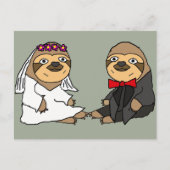 Carte Postale Funny Sloth Mariée et Mariage de chambre (Devant)