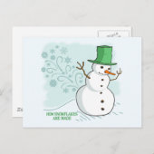 Carte Postale Funny Snowman Snowflakes (Devant / Derrière)