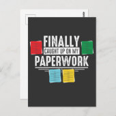 Carte Postale Funny Social Worker Papework Office Retraite Jo (Devant / Derrière)