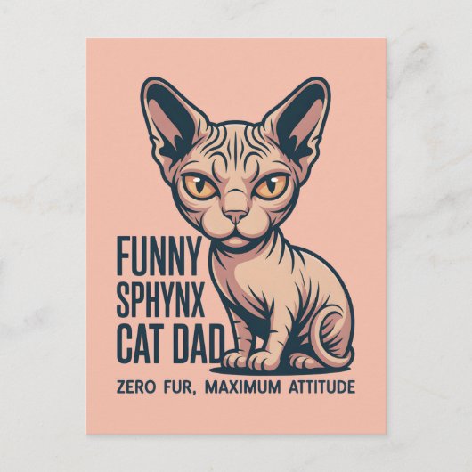 Carte Postale Funny Sphynx Cat Dad Illustration (Devant)