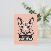 Carte Postale Funny Sphynx Cat Dad Vector Art (Debout devant)
