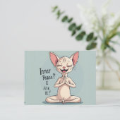 Carte Postale Funny Sphynx Cat Inner Peace Art (Debout devant)