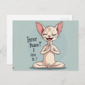 Carte Postale Funny Sphynx Cat Inner Peace Art (Devant / Derrière)