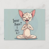 Carte Postale Funny Sphynx Cat Inner Peace Art (Devant)