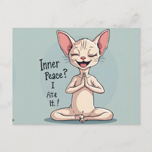 Carte Postale Funny Sphynx Cat Inner Peace Art (Devant)