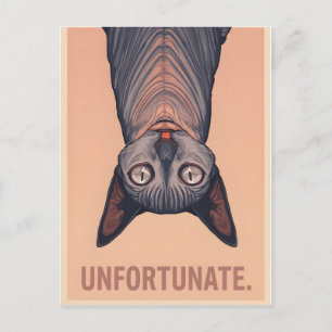 Carte Postale Funny Sphynx Cat Unfortunate Meme Art - Sarcastic 