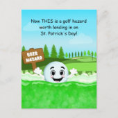 Carte Postale Funny St. Patrick’s Day Golf with Golf Ball Beer  (Devant)