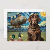 Carte Postale Funny Steampunk Chocolate Lab (Devant / Derrière)