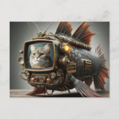 Carte Postale Funny Steampunk TV Catfish (Devant)