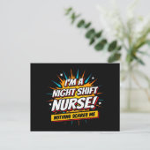 Carte Postale Funny Superhero nuit Shift Infirmière Appréciation (Debout devant)