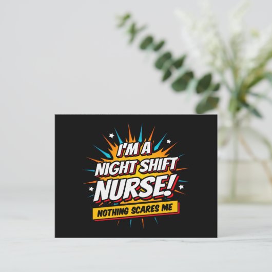 Carte Postale Funny Superhero nuit Shift Infirmière Appréciation (Debout devant)