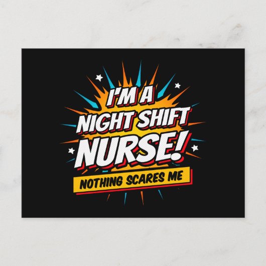 Carte Postale Funny Superhero nuit Shift Infirmière Appréciation (Devant)