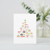 Carte Postale Funny Sushi Lovers Christmas Tree Ajouter un texte (Debout devant)