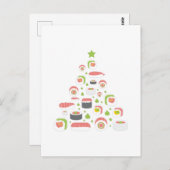 Carte Postale Funny Sushi Lovers Christmas Tree Ajouter un texte (Devant / Derrière)