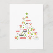 Carte Postale Funny Sushi Lovers Christmas Tree Ajouter un texte (Devant)