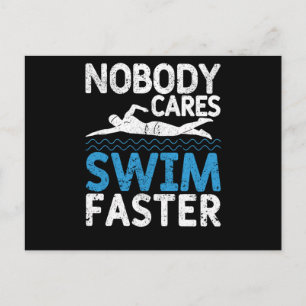 Carte Postale Funny Swimming Team Coach Sport Nobody Cares Swim