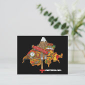Carte Postale Funny Switzerland Souvenir Toblerone Swiss Map (Debout devant)