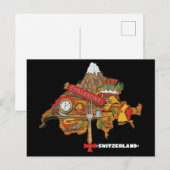 Carte Postale Funny Switzerland Souvenir Toblerone Swiss Map (Devant / Derrière)