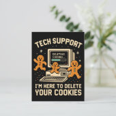 Carte Postale Funny Tech Support Delete Cookies  (Debout devant)