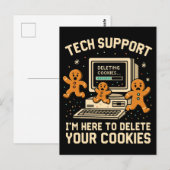 Carte Postale Funny Tech Support Delete Cookies  (Devant / Derrière)
