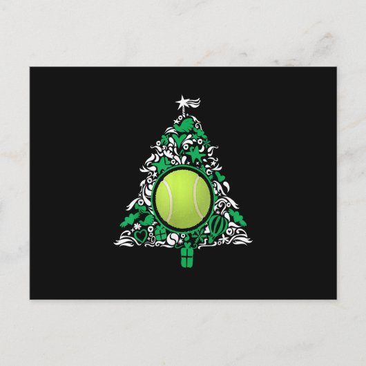 Carte Postale Funny Tennis Ball Christmas Tree Decorations Xmas (Devant)