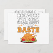 Carte Postale Funny Thanksgiving Quota Turkey Day Pun Kitchen (Devant / Derrière)