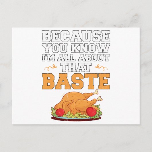 Carte Postale Funny Thanksgiving Quota Turkey Day Pun Kitchen (Devant)