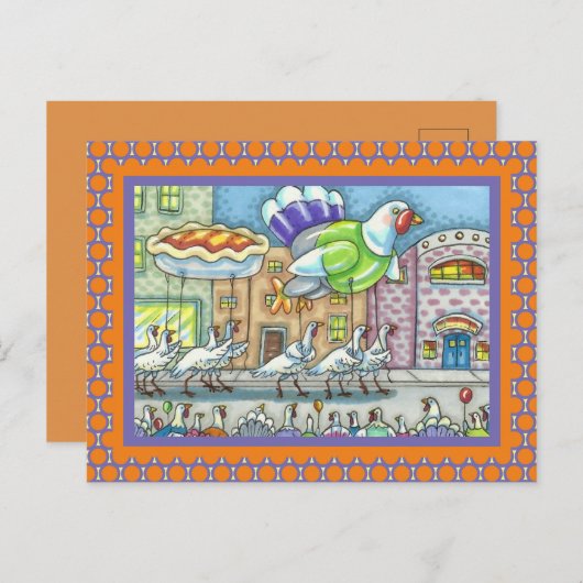 CARTE POSTALE FUNNY TURKEY DAY PARADE HELIUM BALLOONS (Devant / Derrière)