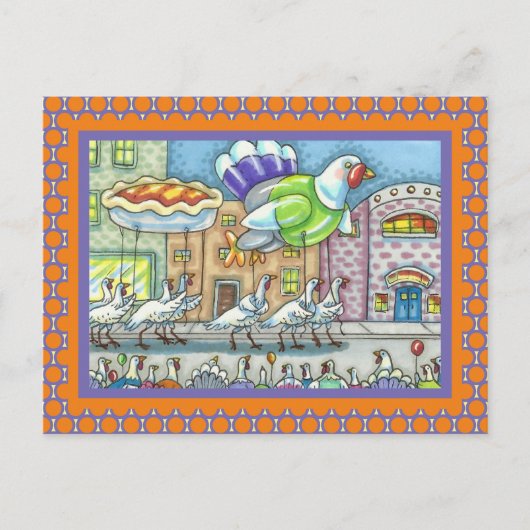 CARTE POSTALE FUNNY TURKEY DAY PARADE HELIUM BALLOONS (Devant)
