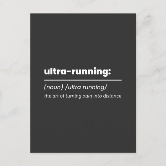 Carte Postale Funny ultra running definition  (Devant)