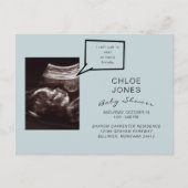 Carte Postale Funny Ultrasound Baby shower Blue Invitation (Devant)
