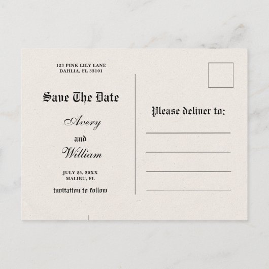 Carte Postale Funny Unique Journal Photo Mariage Enregistrer La  (Dos)