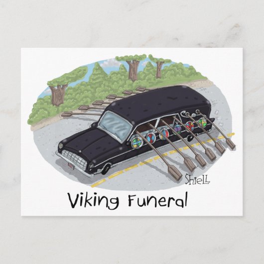 Carte Postale Funny Viking Funeral Post Card (Devant)