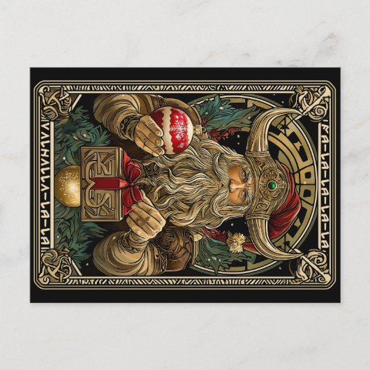 Carte Postale Funny Viking Santa Claus Valhalla Christmas Yule  (Devant)
