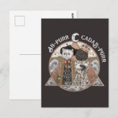 Carte Postale Funny Vintage Cottagecore Chat sorcières Halloween (Devant / Derrière)