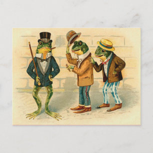 Carte Postale Funny Vintage Frogs