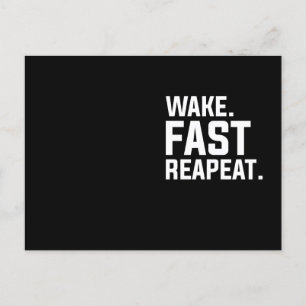 Carte Postale Funny Wake Fast Repeat Graphisme Sarcastique