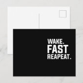 Carte Postale Funny Wake Fast Repeat Graphisme Sarcastique (Devant / Derrière)