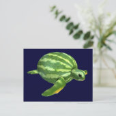 Carte Postale Funny Watermelon Seaturtle (Debout devant)