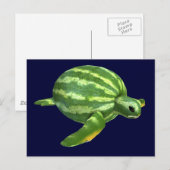 Carte Postale Funny Watermelon Seaturtle (Devant / Derrière)