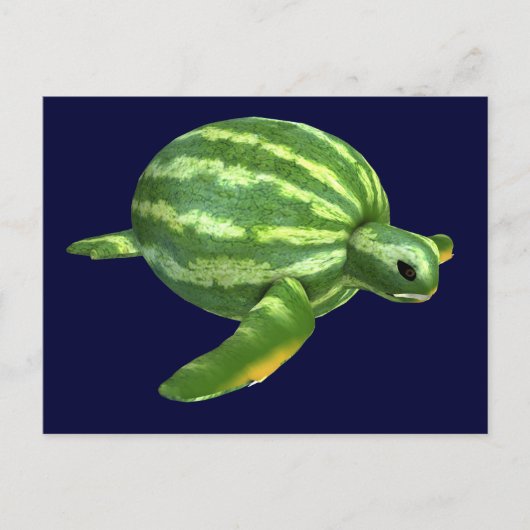Carte Postale Funny Watermelon Seaturtle (Devant)