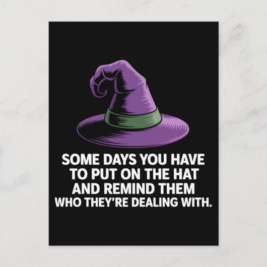 Carte Postale Funny Witch Quote Halloween (Devant)