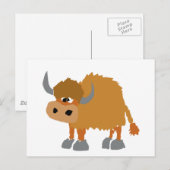 Carte Postale Funny Yak Design d'art primitif (Devant / Derrière)