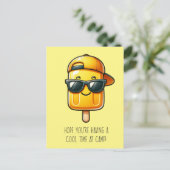 Carte postale Funny Yellow Popsicle Pun (Debout devant)